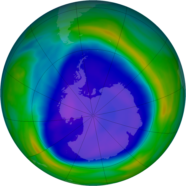 Antarctic ozone map for 16 September 2006